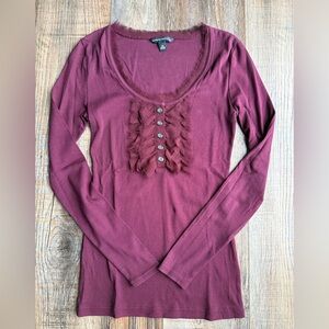 Banana Republic Deep Burgundy Long Sleeve Top